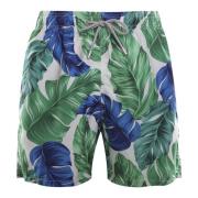 MC2 Saint Barth Badshorts med Tropiskt Bladtryck Multicolor, Herr