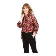 Molly Bracken Tryckt Flowy Blus - Multifärgad Multicolor, Dam