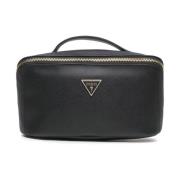 Guess Svart PU Läder Toalettväska Black, Unisex