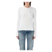 Ralph Lauren Vit Cable-Knit Crewneck Sweater White, Dam