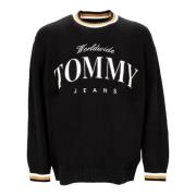 Tommy Hilfiger Avslappnad Varsity Tröja Svart Black, Herr