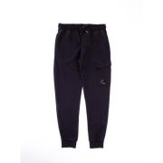 C.p. Company Borstad Cargo Sweatpants med Resist Dyed Purple, Herr