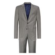 Boggi Milano Pinstripe ren ull kostym Gray, Herr