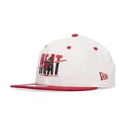 New Era Miami Heat Flat Skärm Keps Vit White, Unisex