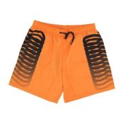 Propaganda Ribbed Swim Shorts Orange/Black Orange, Herr