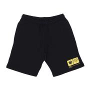 Iuter Svarta Sweatshorts Elastisk Midja Fickor Black, Herr