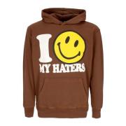 Market Smiley Hater Hoodie Lättvikts Sweatshirt Brown, Herr