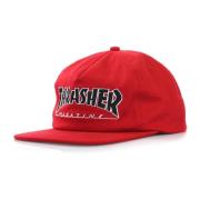 Thrasher Röd Platt Skärmkeps Red, Herr