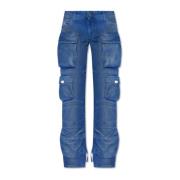 The Attico Jeans med logotyp Blue, Dam