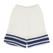 Arte Antwerp Randiga stickade shorts White, Herr