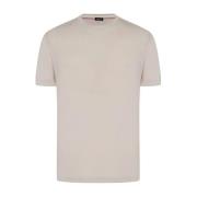 Kiton Mjuk Bomull Crew Neck T-shirt Beige, Herr