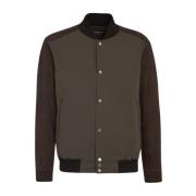 Kiton Brun Varsity-Style Blouson Jacka Brown, Herr