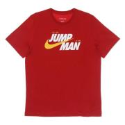 Jordan Grafisk Crew Neck T-shirt med Logotyper Red, Herr