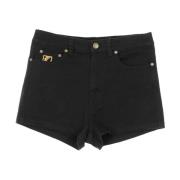 Karl Kani Svarta Denim Shorts med Kani Logo Black, Dam