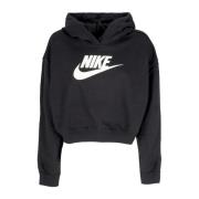 Nike Grafisk Oversized Cropped Hoodie Svart/Vit Black, Dam