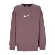 Nike Oversized Crewneck Sweatshirt Plum Eclipse/White Brown, Dam