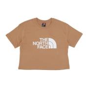 The North Face Cropped Easy Tee Mandel Smör/Vit Beige, Dam