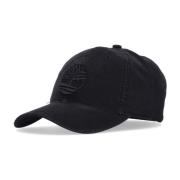 Timberland Canvas Baseball Cap Böjd Skärm Svart Black, Herr