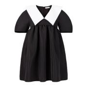 Nina Ricci Svart Taffeta Babydoll Klänning Black, Dam