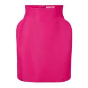 Nina Ricci Rosa Taffeta High-Waisted Mini Kjol Pink, Dam