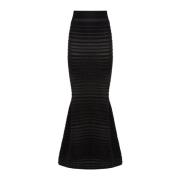 Nina Ricci Svart Tonal Stripe Mermaid Kjol Black, Dam