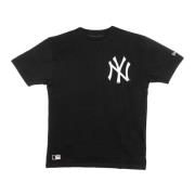 New Era Yankees Logo Oversized Tee Svart/Vit Black, Herr