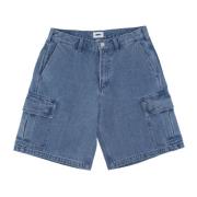 Obey Cargo Denim Shorts Ljus Indigo Blue, Herr