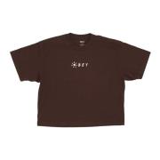 Obey Blommig Crop Tee i Java Brown Brown, Dam