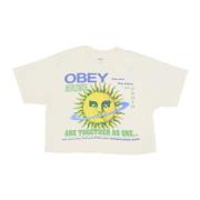 Obey Weekend Crop Tee Tillsammans Som En Beige, Dam