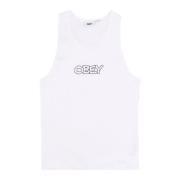 Obey Vit Ribbad Tanktop White, Dam