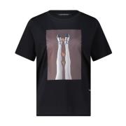 Luisa Cerano Abstrakt Print T-shirt Black, Dam