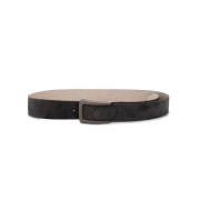 Brunello Cucinelli Suede Buckle Inlay Bälte Black, Dam