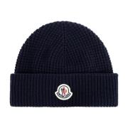 Moncler Ullmössa med logotyp Blue, Herr