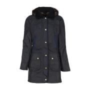 Barbour Marin Vaxad Jacka med Cord Krage Blue, Dam