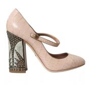 Dolce & Gabbana Beige Läder Mary Jane Pumps Beige, Dam