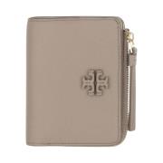 Tory Burch Läderplånbok med dubbel T-knapp Beige, Dam