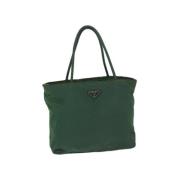 Prada Vintage Pre-owned Nylon handvskor Green, Dam