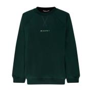 Marni Mörkgrön Logo Print Sweatshirt Green, Dam