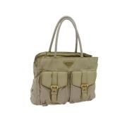 Prada Vintage Pre-owned Nylon prada-vskor Beige, Dam