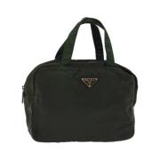 Prada Vintage Pre-owned Nylon handvskor Green, Dam