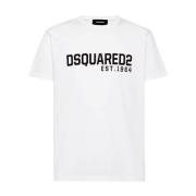 Dsquared2 Logo Print Crew Neck T-shirts White, Herr