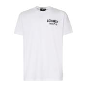 Dsquared2 Vit Bomull T-shirt Rund Krage Korta ärmar White, Herr