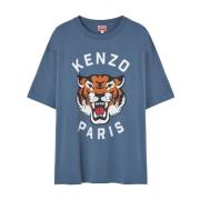 Kenzo Blå Tryckt T-shirt Blue, Herr