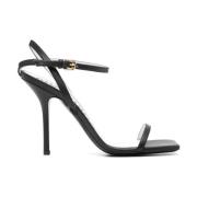 Moschino Svarta Läder Slingback Sandaler Black, Dam