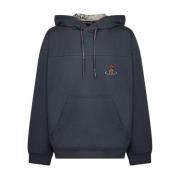 Vivienne Westwood Grå Raglan Hoodie med Broderat Logotyp Gray, Herr