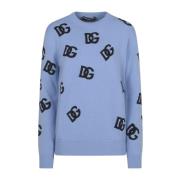 Dolce & Gabbana Hög Hals Sweaters Blue, Dam