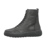 Geox Stiliga Lace-up Boots för Kvinnor Black, Dam