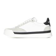 Dsquared2 Vita Lädersneakers med Rött Blad White, Herr