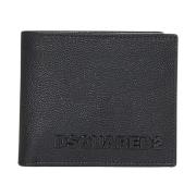 Dsquared2 Svart Läder Bi-Fold Plånbok Black, Herr