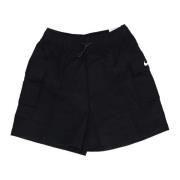 Nike Högmidjade Vävda Shorts Svart/Vit Black, Dam